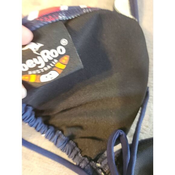 Joey Roo Australia Size 10 Navy Blue Triangle String Bikini Top - Picture 3 of 4
